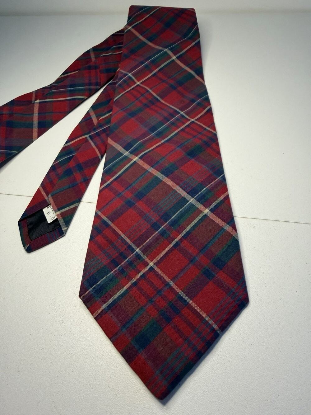 VTG Pendleton Classic Necktie Red Blue Plaid Tartan Men’s Vintage USA Neck Tie